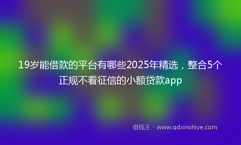 19岁能借款的平台有哪些2025年精选，整合5个正规不看征信的小额贷款app