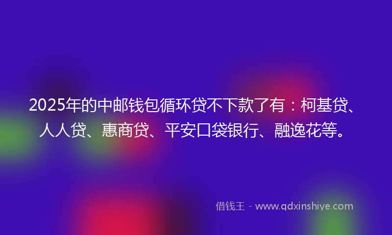 2025年的中邮钱包循环贷不下款了有：柯基贷、人人贷、惠商贷、平安口袋银行、融逸花等。