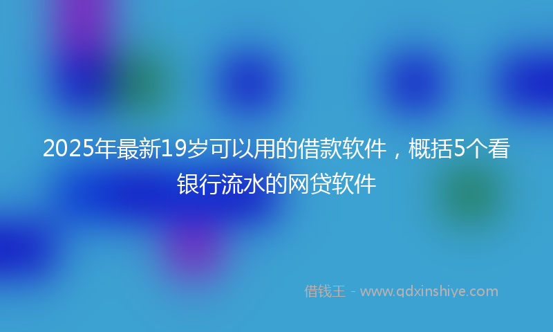 2025年最新19岁可以用的借款软件，概括5个看银行流水的网贷软件