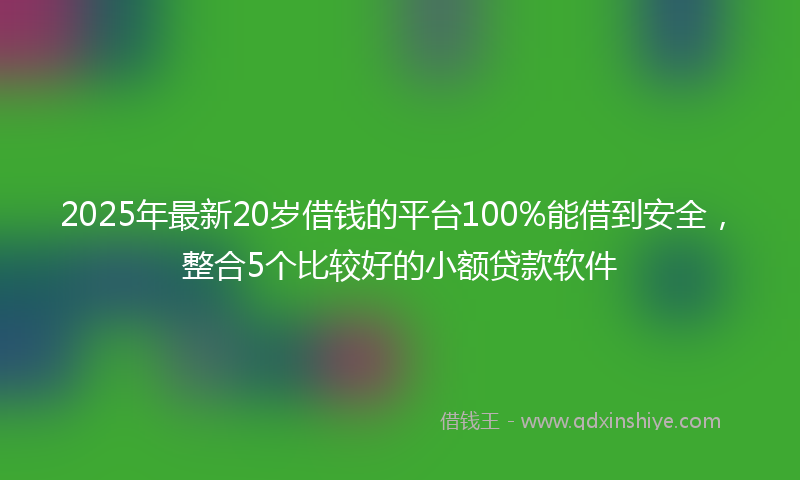 2025年最新20岁借钱的平台100%能借到安全，整合5个比较好的小额贷款软件