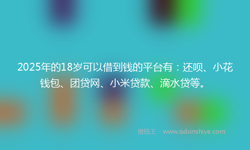 2025年的18岁可以借到钱的平台有：还呗、小花钱包、团贷网、小米贷款、滴水贷等。