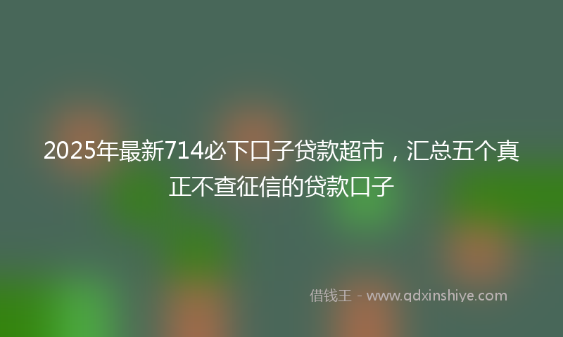 2025年最新714必下口子贷款超市，汇总五个真正不查征信的贷款口子