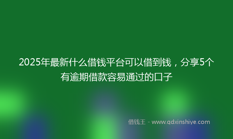 2025年最新什么借钱平台可以借到钱，分享5个有逾期借款容易通过的口子
