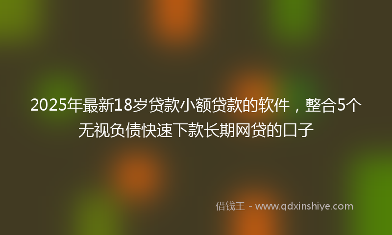 2025年最新18岁贷款小额贷款的软件，整合5个无视负债快速下款长期网贷的口子