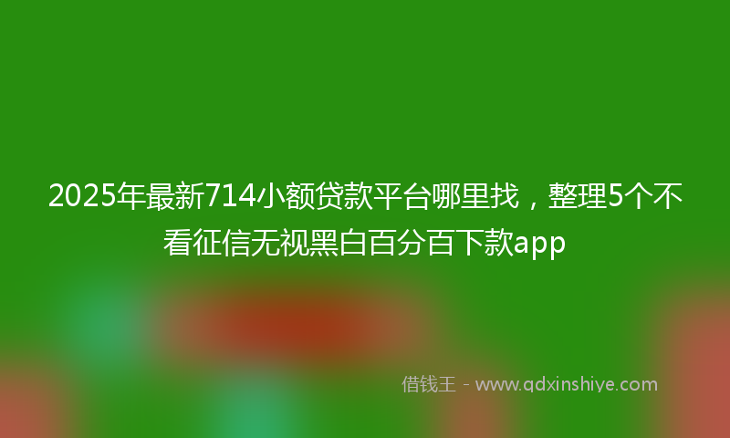 2025年最新714小额贷款平台哪里找，整理5个不看征信无视黑白百分百下款app