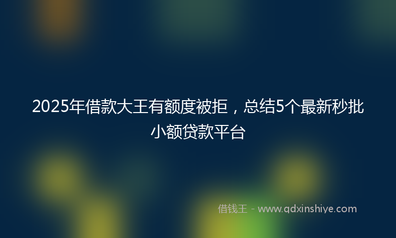 2025年借款大王有额度被拒，总结5个最新秒批小额贷款平台