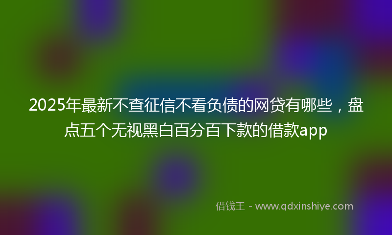 2025年最新不查征信不看负债的网贷有哪些，盘点五个无视黑白百分百下款的借款app