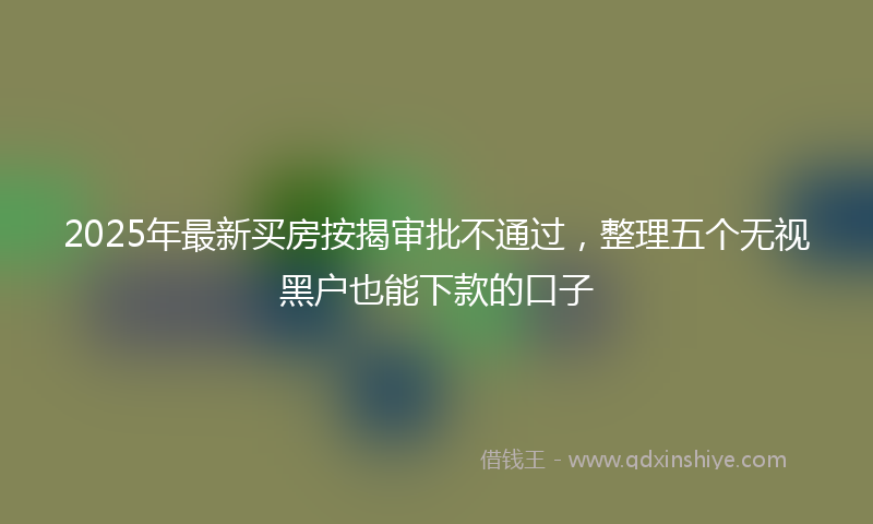 2025年最新买房按揭审批不通过，整理五个无视黑户也能下款的口子
