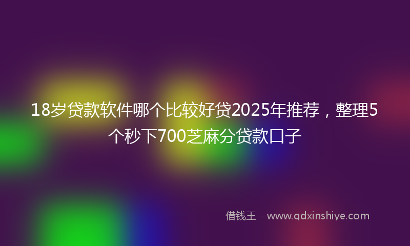 18岁贷款软件哪个比较好贷2025年推荐，整理5个秒下700芝麻分贷款口子