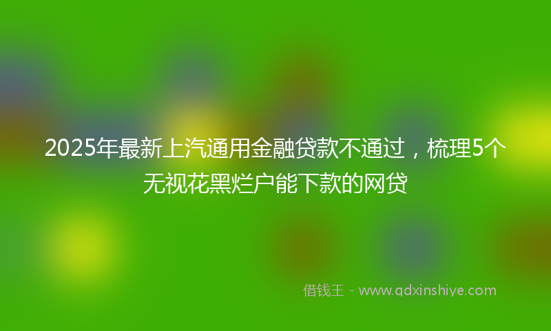 2025年最新上汽通用金融贷款不通过，梳理5个无视花黑烂户能下款的网贷