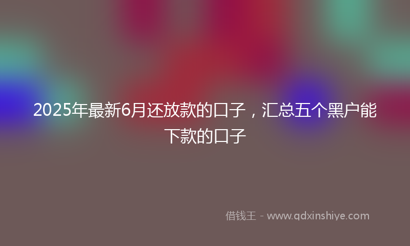 2025年最新6月还放款的口子，汇总五个黑户能下款的口子