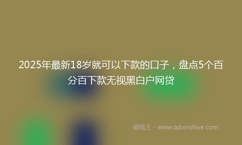 2025年最新18岁就可以下款的口子，盘点5个百分百下款无视黑白户网贷