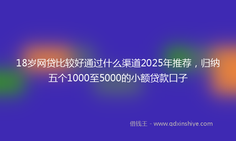 18岁网贷比较好通过什么渠道2025年推荐，归纳五个1000至5000的小额贷款口子