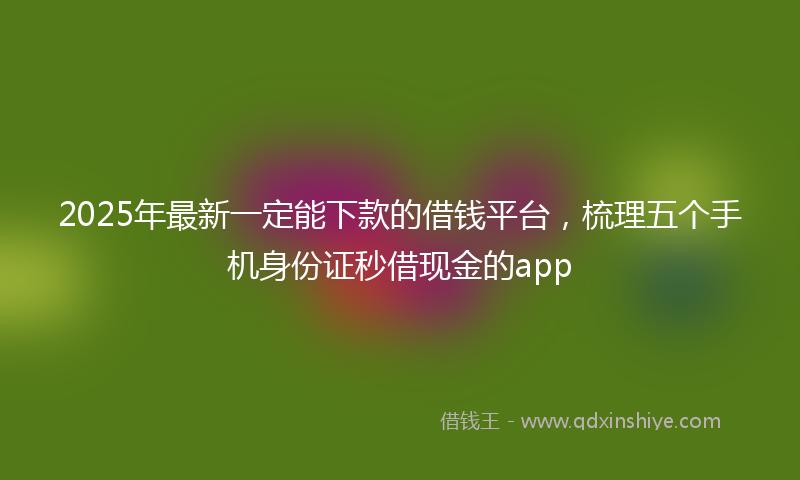 2025年最新一定能下款的借钱平台，梳理五个手机身份证秒借现金的app