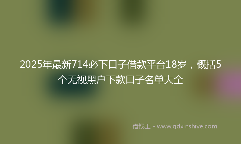 2025年最新714必下口子借款平台18岁，概括5个无视黑户下款口子名单大全