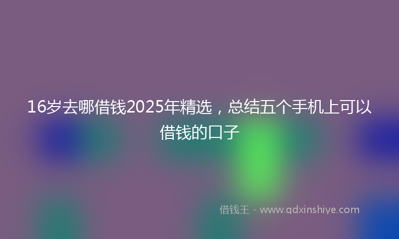 16岁去哪借钱2025年精选，总结五个手机上可以借钱的口子