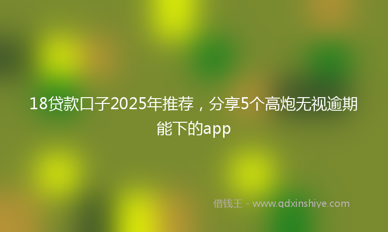 18贷款口子2025年推荐，分享5个高炮无视逾期能下的app