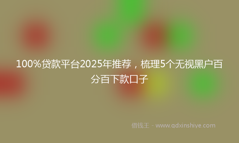 100%贷款平台2025年推荐，梳理5个无视黑户百分百下款口子