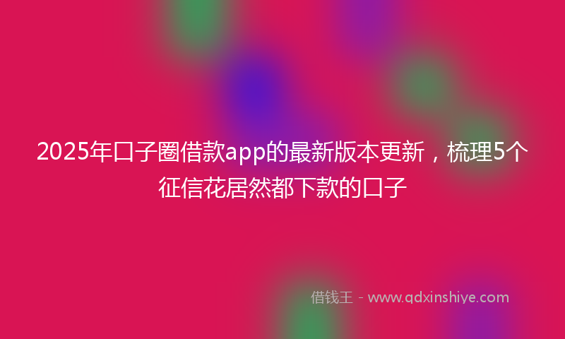 2025年口子圈借款app的最新版本更新，梳理5个征信花居然都下款的口子