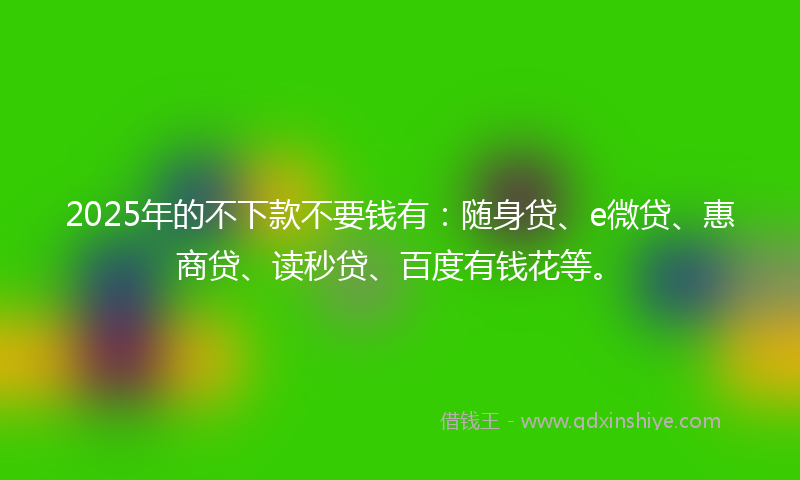 2025年的不下款不要钱有：随身贷、e微贷、惠商贷、读秒贷、百度有钱花等。