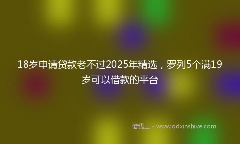 18岁申请贷款老不过2025年精选，罗列5个满19岁可以借款的平台