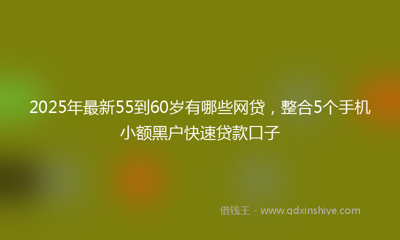 2025年最新55到60岁有哪些网贷，整合5个手机小额黑户快速贷款口子