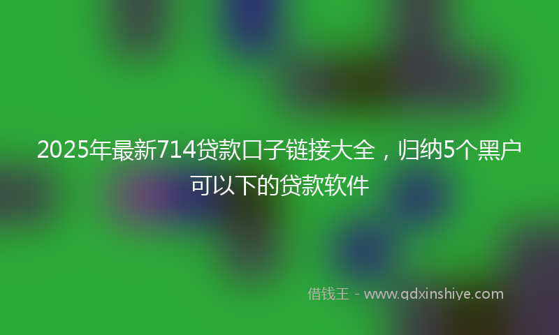 2025年最新714贷款口子链接大全，归纳5个黑户可以下的贷款软件
