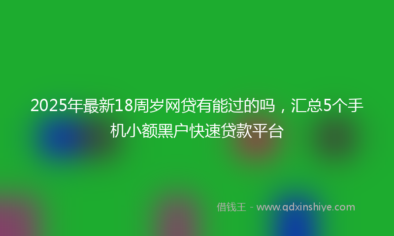 2025年最新18周岁网贷有能过的吗，汇总5个手机小额黑户快速贷款平台