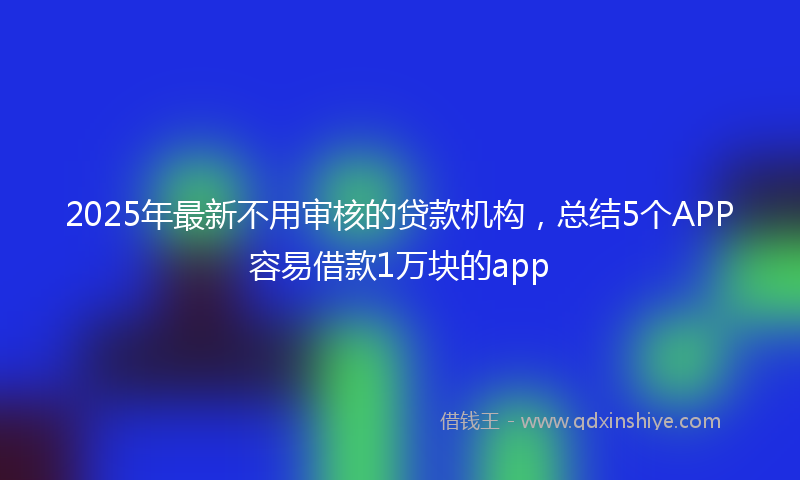 2025年最新不用审核的贷款机构，总结5个APP容易借款1万块的app
