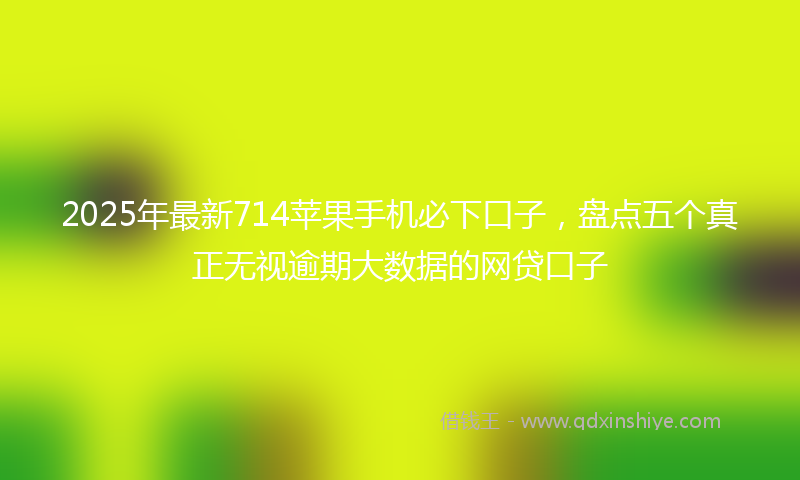 2025年最新714苹果手机必下口子，盘点五个真正无视逾期大数据的网贷口子
