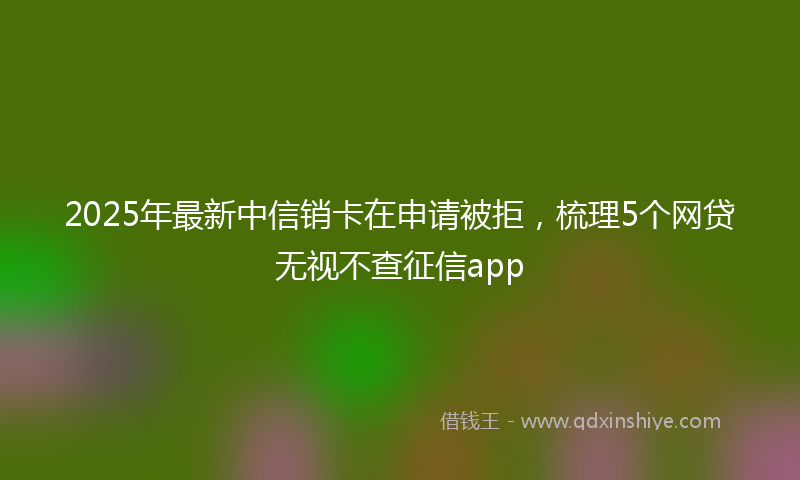 2025年最新中信销卡在申请被拒，梳理5个网贷无视不查征信app