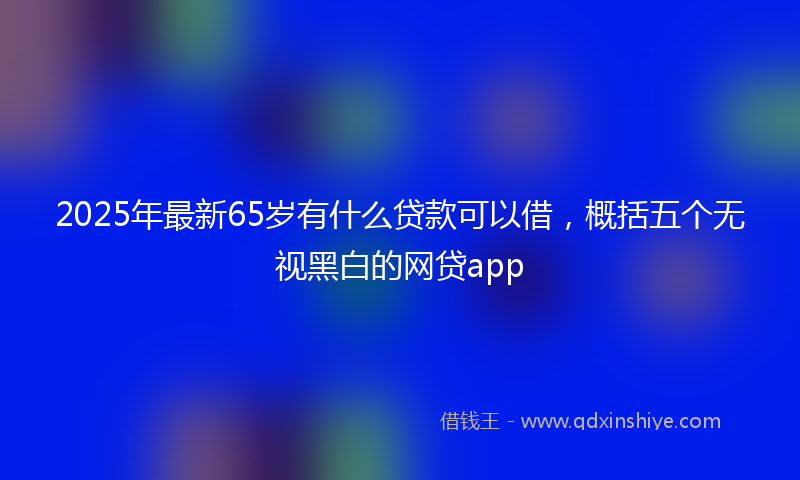 2025年最新65岁有什么贷款可以借，概括五个无视黑白的网贷app