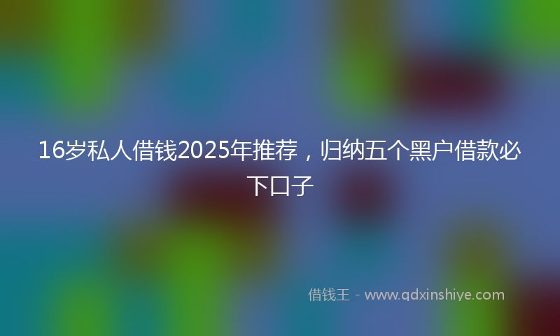 16岁私人借钱2025年推荐，归纳五个黑户借款必下口子