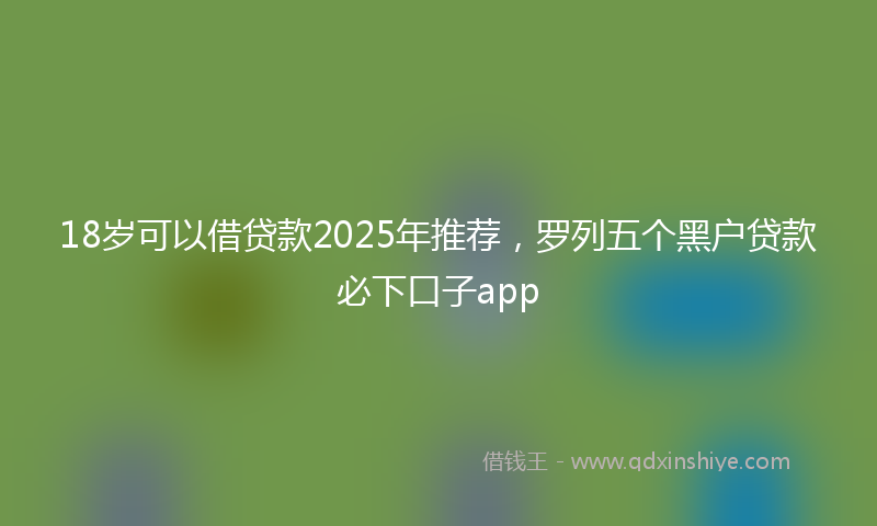 18岁可以借贷款2025年推荐，罗列五个黑户贷款必下口子app