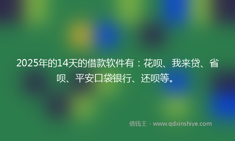 2025年的14天的借款软件有：花呗、我来贷、省呗、平安口袋银行、还呗等。