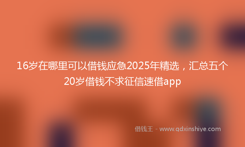 16岁在哪里可以借钱应急2025年精选，汇总五个20岁借钱不求征信速借app