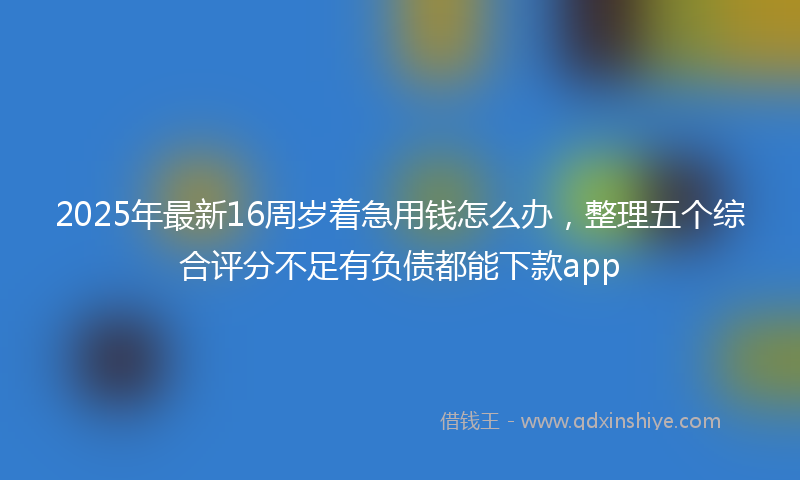 2025年最新16周岁着急用钱怎么办，整理五个综合评分不足有负债都能下款app