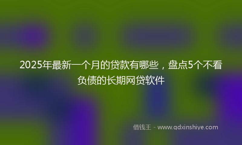 2025年最新一个月的贷款有哪些，盘点5个不看负债的长期网贷软件