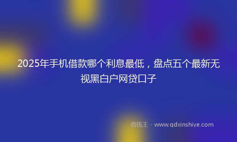 2025年手机借款哪个利息最低，盘点五个最新无视黑白户网贷口子