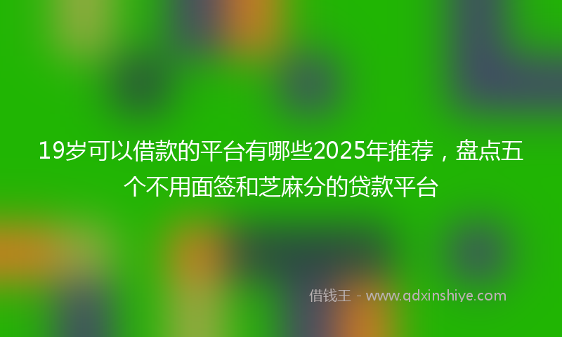 19岁可以借款的平台有哪些2025年推荐，盘点五个不用面签和芝麻分的贷款平台