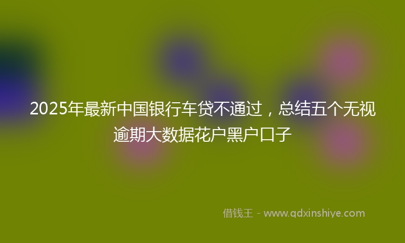 2025年最新中国银行车贷不通过，总结五个无视逾期大数据花户黑户口子
