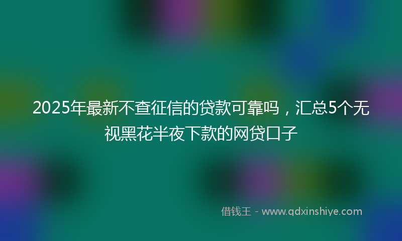 2025年最新不查征信的贷款可靠吗，汇总5个无视黑花半夜下款的网贷口子