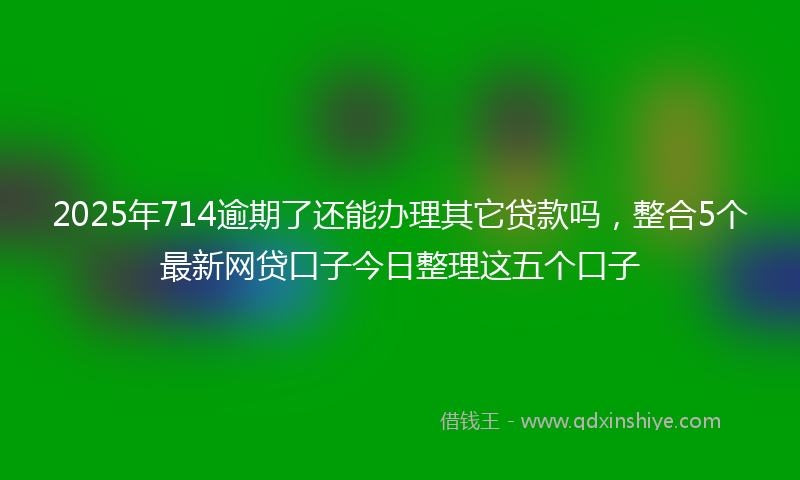2025年714逾期了还能办理其它贷款吗，整合5个最新网贷口子今日整理这五个口子