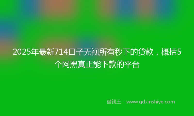 2025年最新714口子无视所有秒下的贷款，概括5个网黑真正能下款的平台