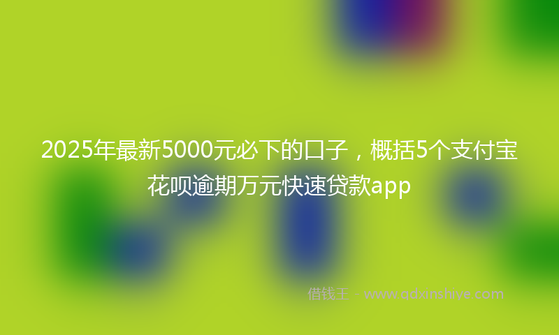 2025年最新5000元必下的口子，概括5个支付宝花呗逾期万元快速贷款app