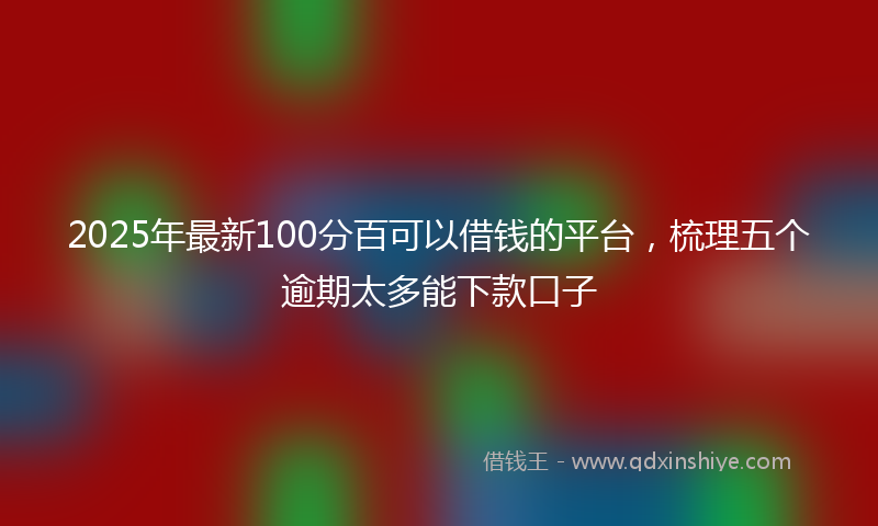 2025年最新100分百可以借钱的平台，梳理五个逾期太多能下款口子