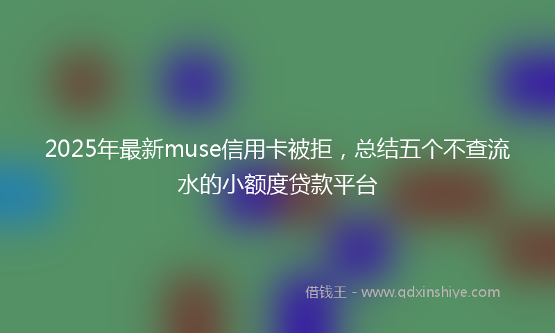 2025年最新muse信用卡被拒，总结五个不查流水的小额度贷款平台