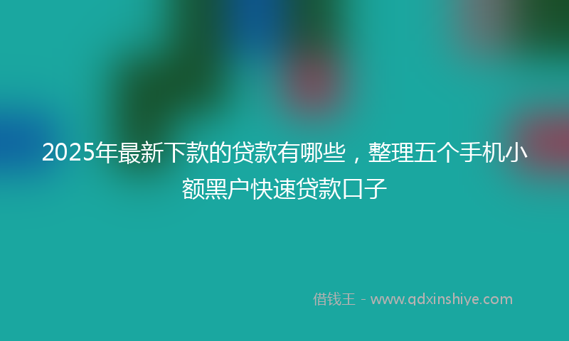 2025年最新下款的贷款有哪些，整理五个手机小额黑户快速贷款口子