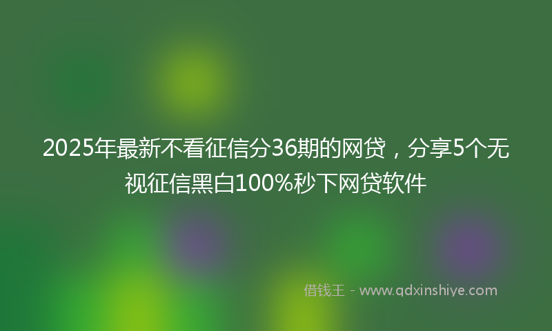 2025年最新不看征信分36期的网贷，分享5个无视征信黑白100%秒下网贷软件
