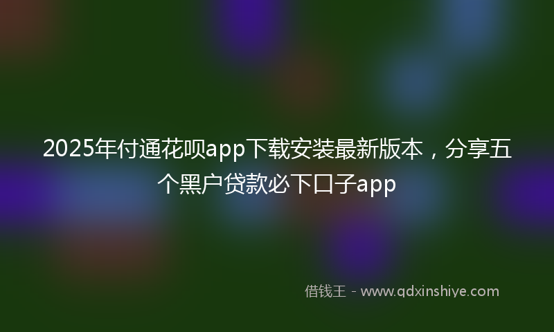 2025年付通花呗app下载安装最新版本，分享五个黑户贷款必下口子app